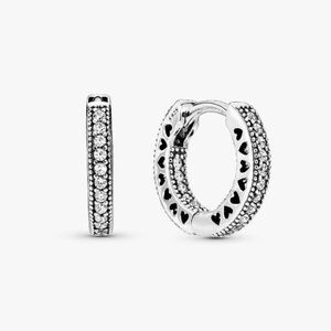 Pandora Silver Heart Hoop Earrings